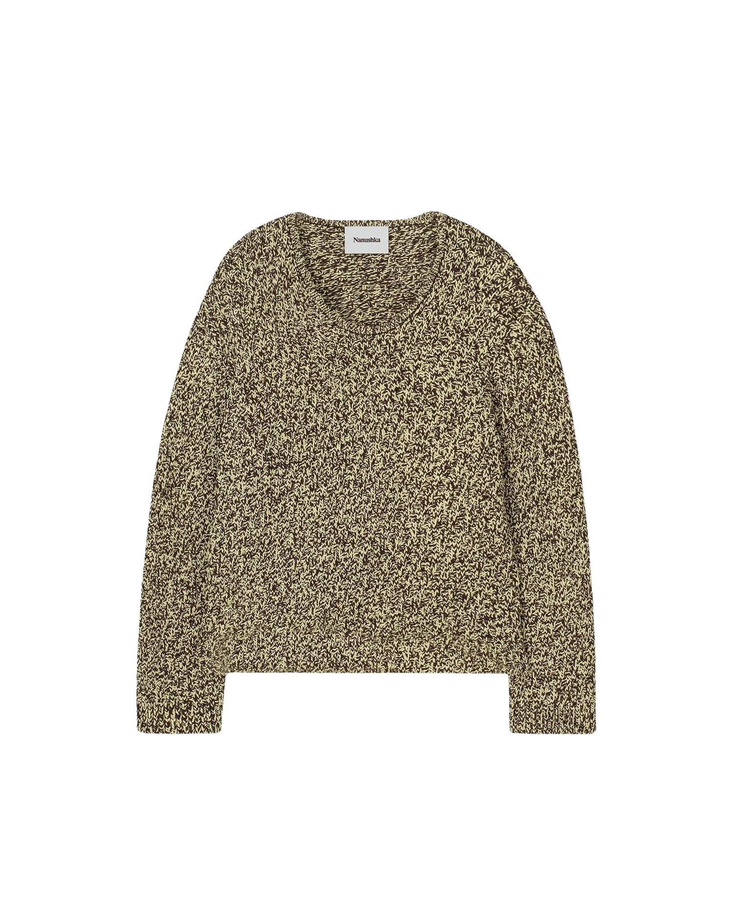 Pull Felisa à encolure angulaire - Graphic Lime