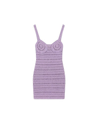 Top Maressa en tricot crocheté - Lilac