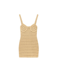 Top Maressa en tricot crocheté - Beige