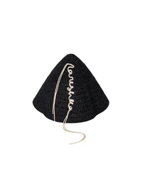 Chapeau Eula en raphia - Black & Creme