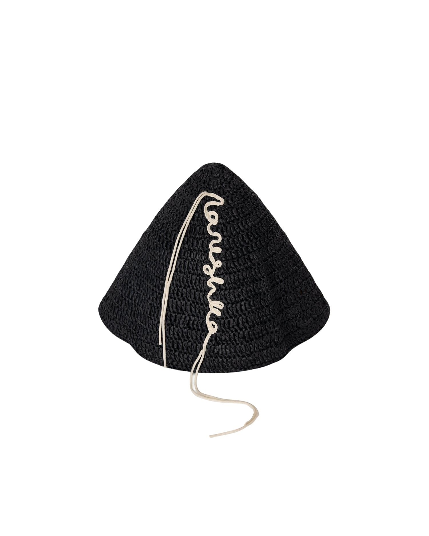Chapeau Eula en raphia - Black & Creme