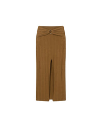 Jupe longue Muyta fendue - Golden Brown