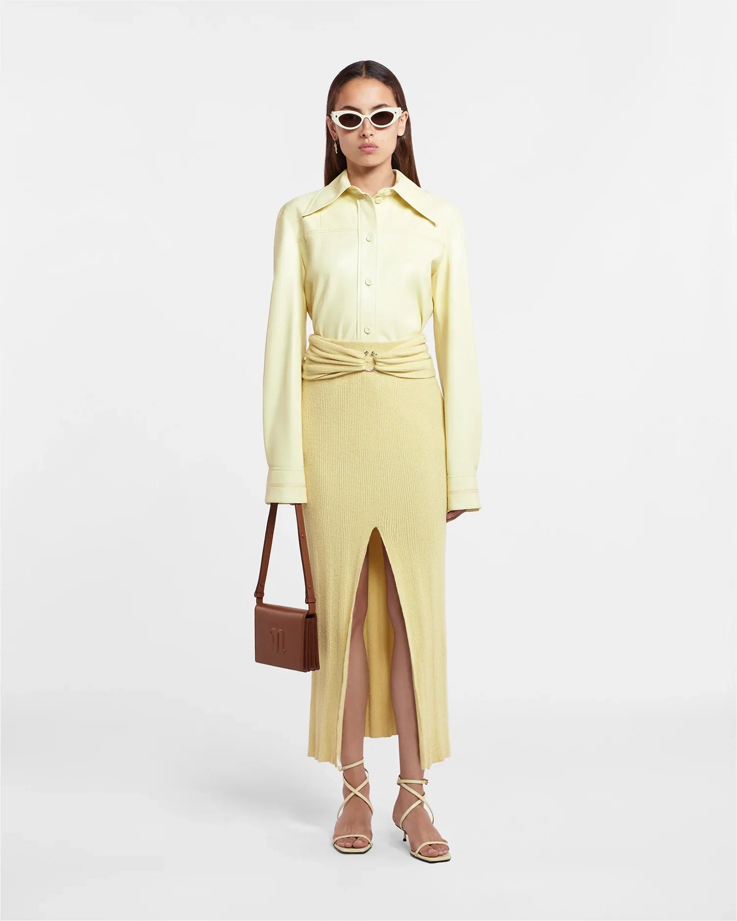 Jupe longue Muyta fendue - Golden Brown