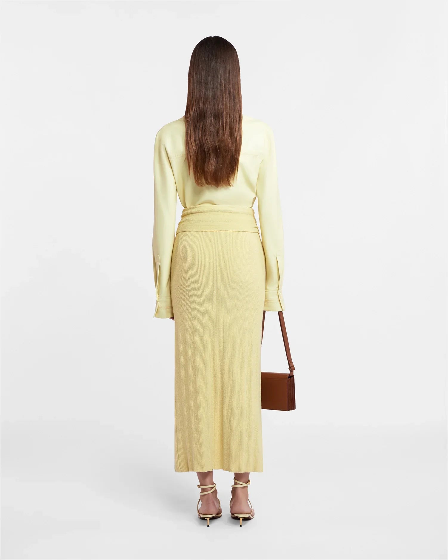 Jupe longue Muyta fendue - Golden Brown
