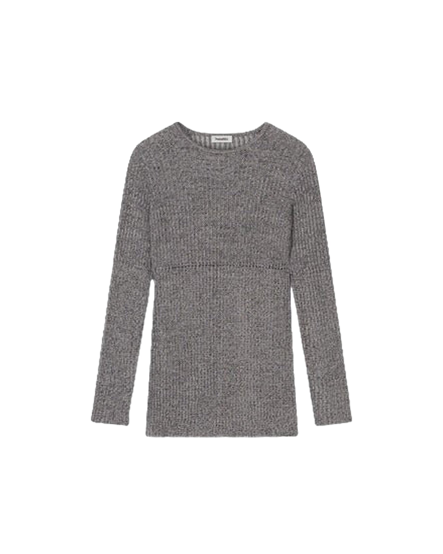 Pull Cemile en tricot côtelé - Mottled Black