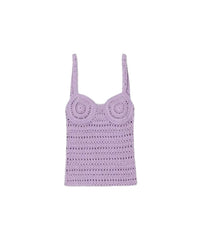 Caraco Bernou en tricot crocheté - Lilac