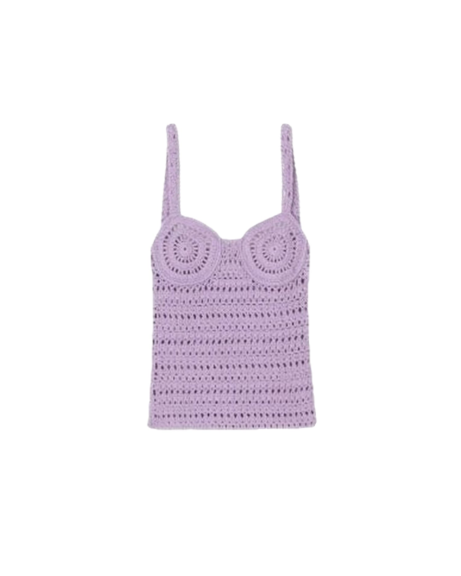 Caraco Bernou en tricot crocheté - Lilac