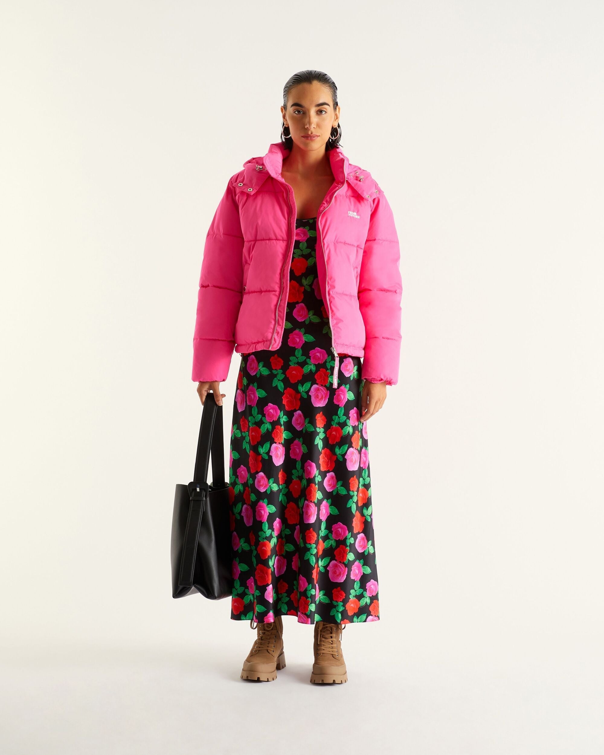 Robe longue Gisele en soie - Winter Roses