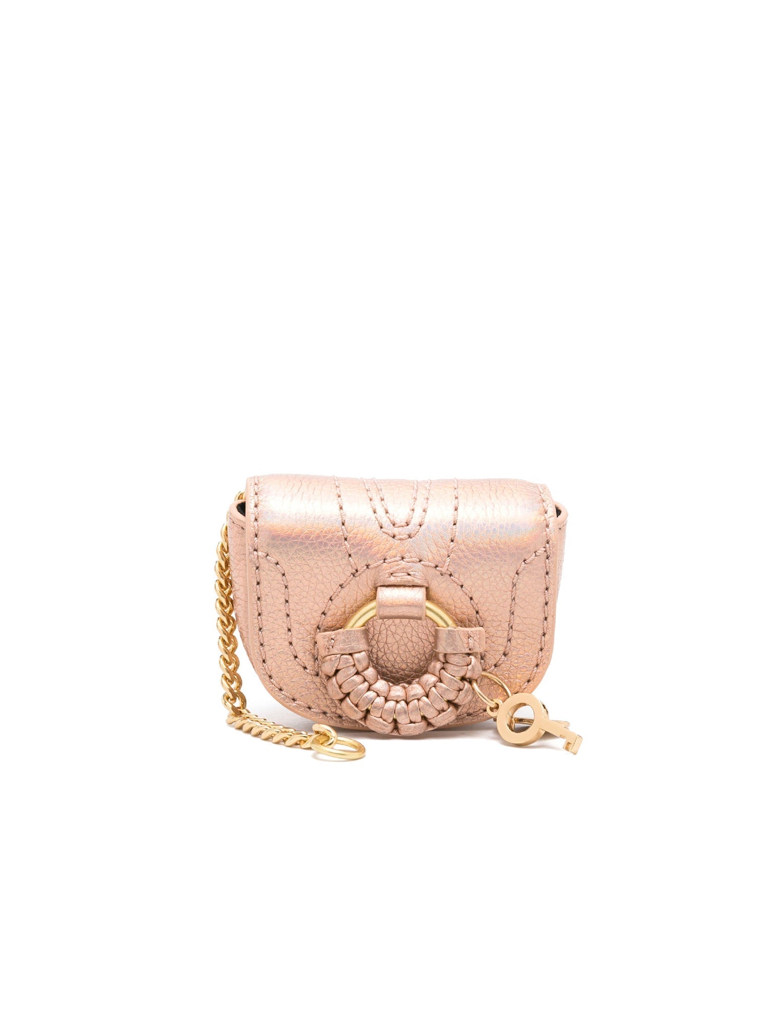 Porte-clés Hana en cuir grainé irisé - Poussière D'Or