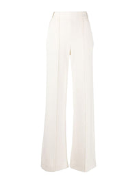 Pantalon côtelé de laine en soie - Éden Blanc