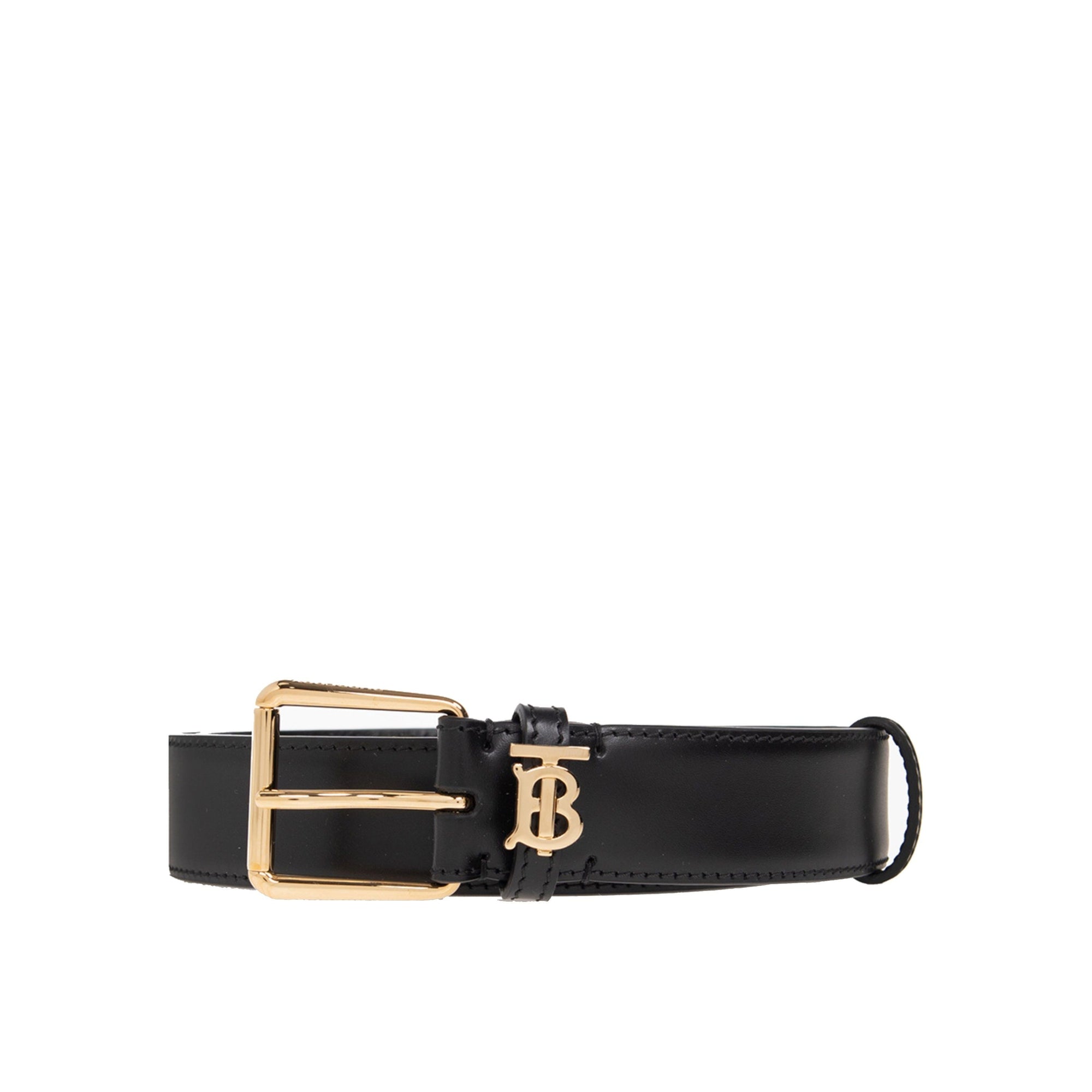 Ceinture initiale TB en cuir - Black