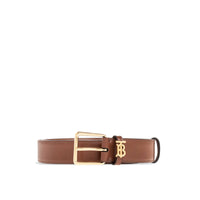 Ceinture initiale TB en cuir - Tan