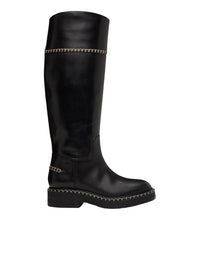 Bottes tube Noua en cuir - White & Black