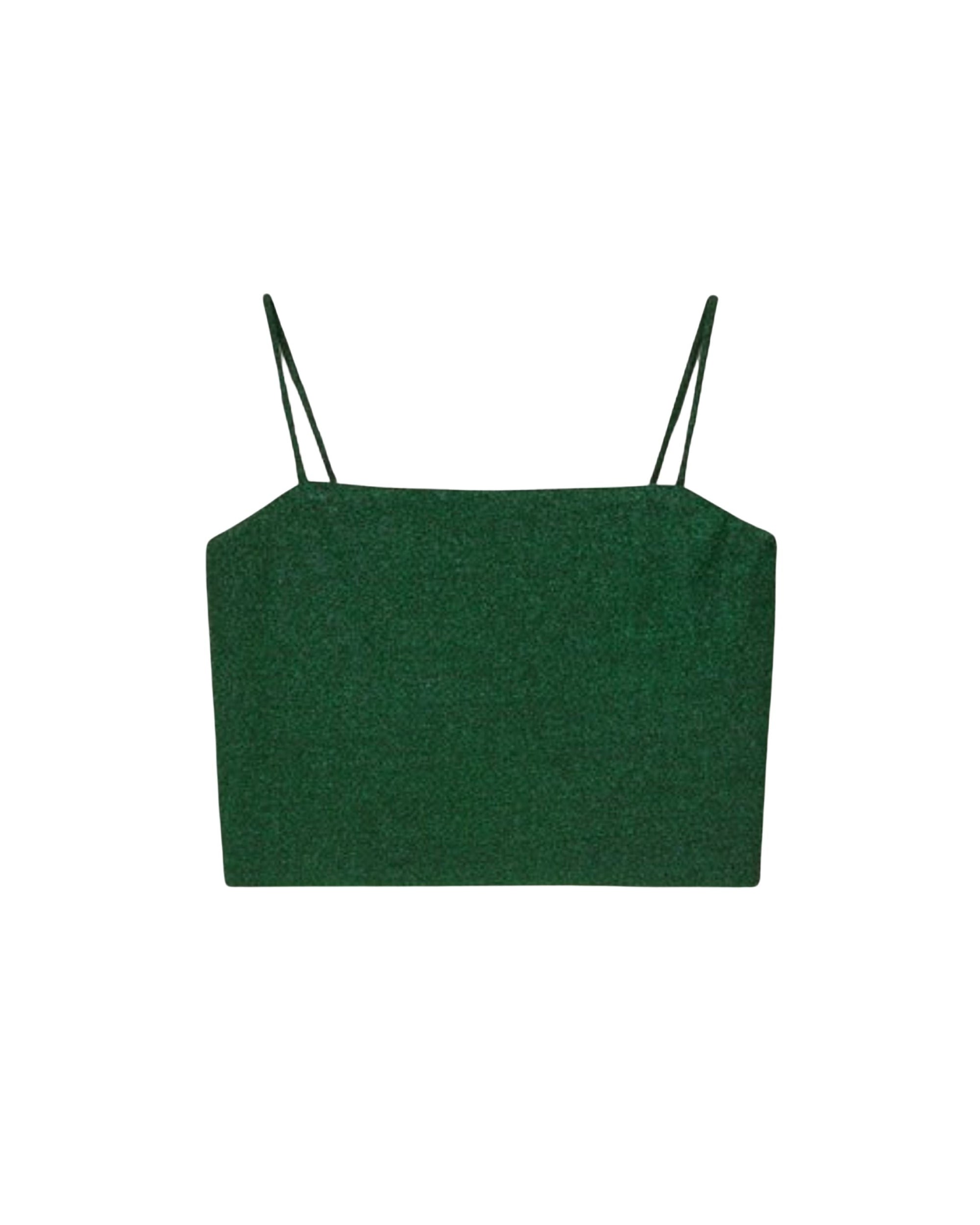 Crop top Amla à paillettes - Green