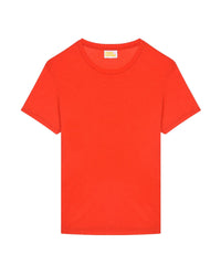 T-shirt droit Supima à col rond - Summer Red