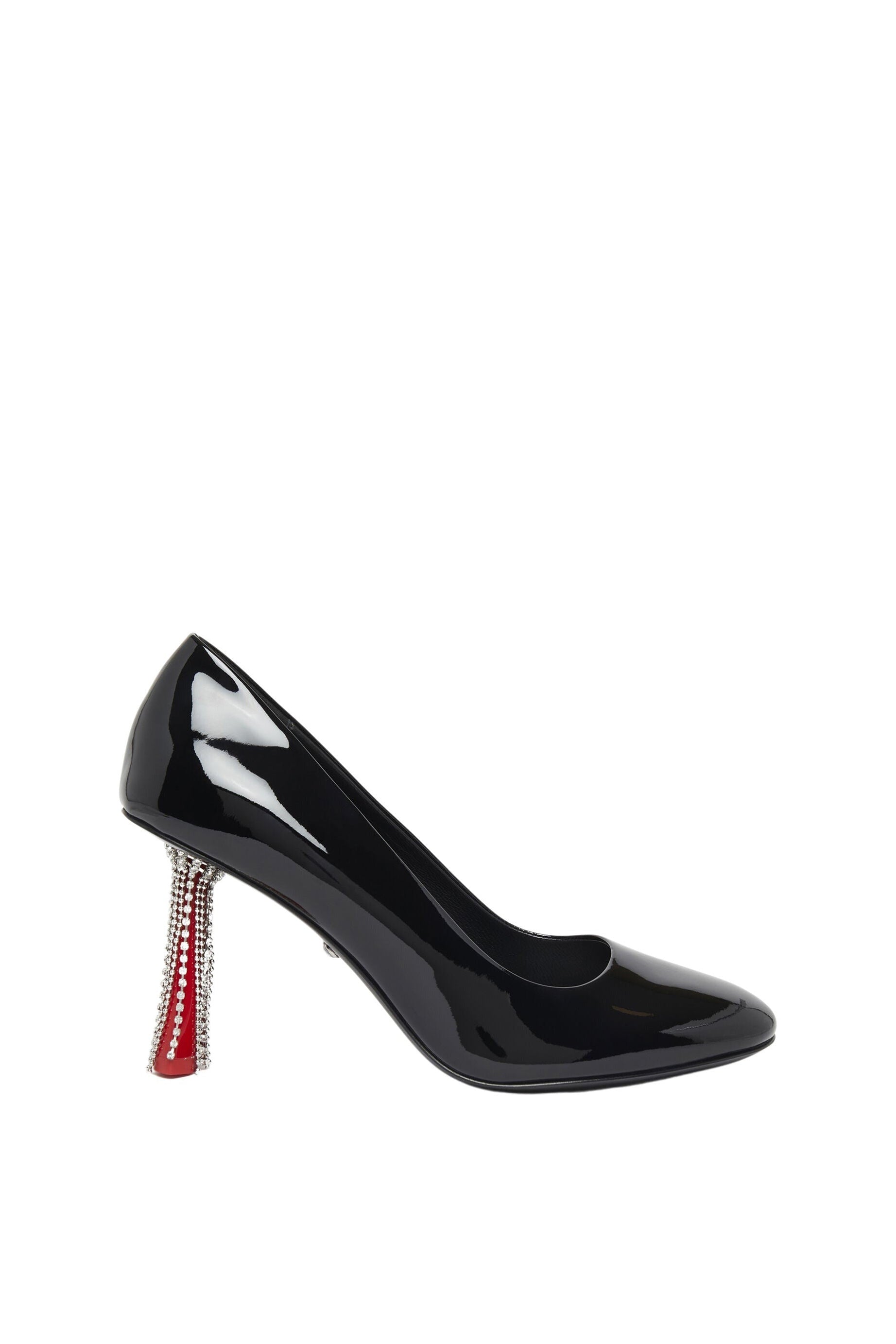 Escarpins Valence à franges avec cristaux en cuir - Noir