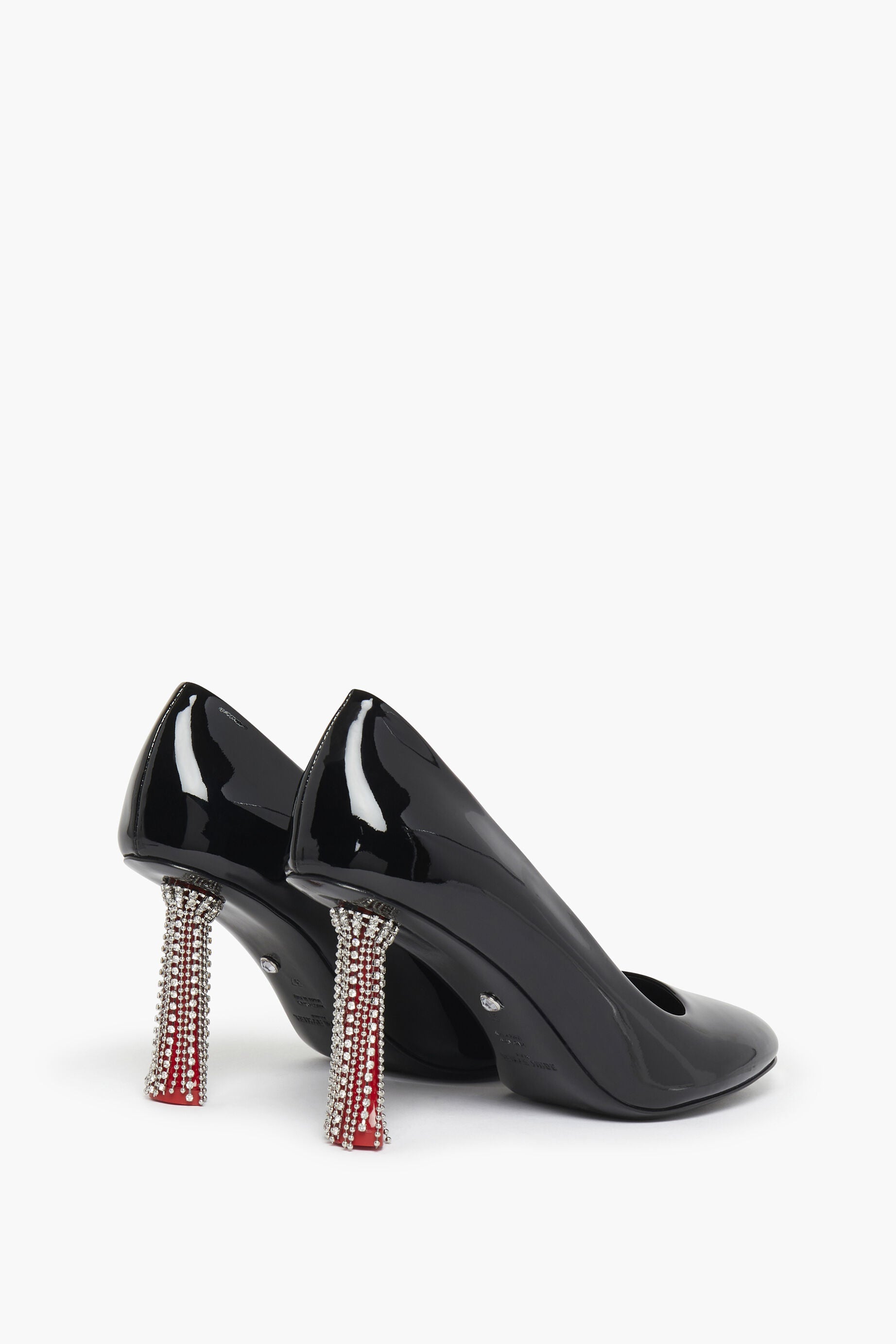 Escarpins Valence à franges avec cristaux en cuir - Noir