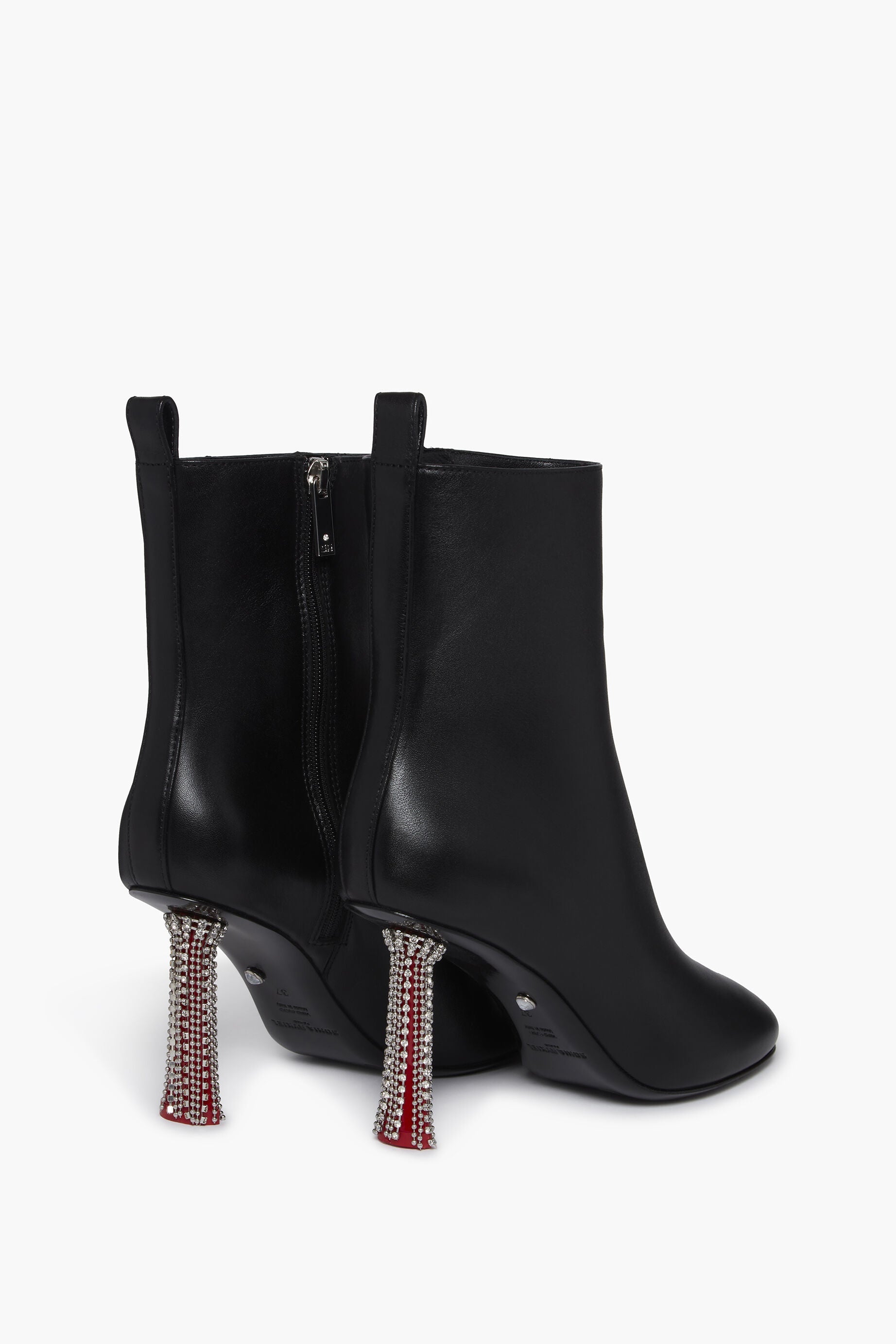 Bottines à talons Valence en cuir - Noir