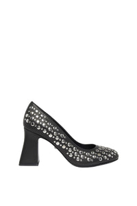 Escarpins ornés de clous ronds en cuir - Noir
