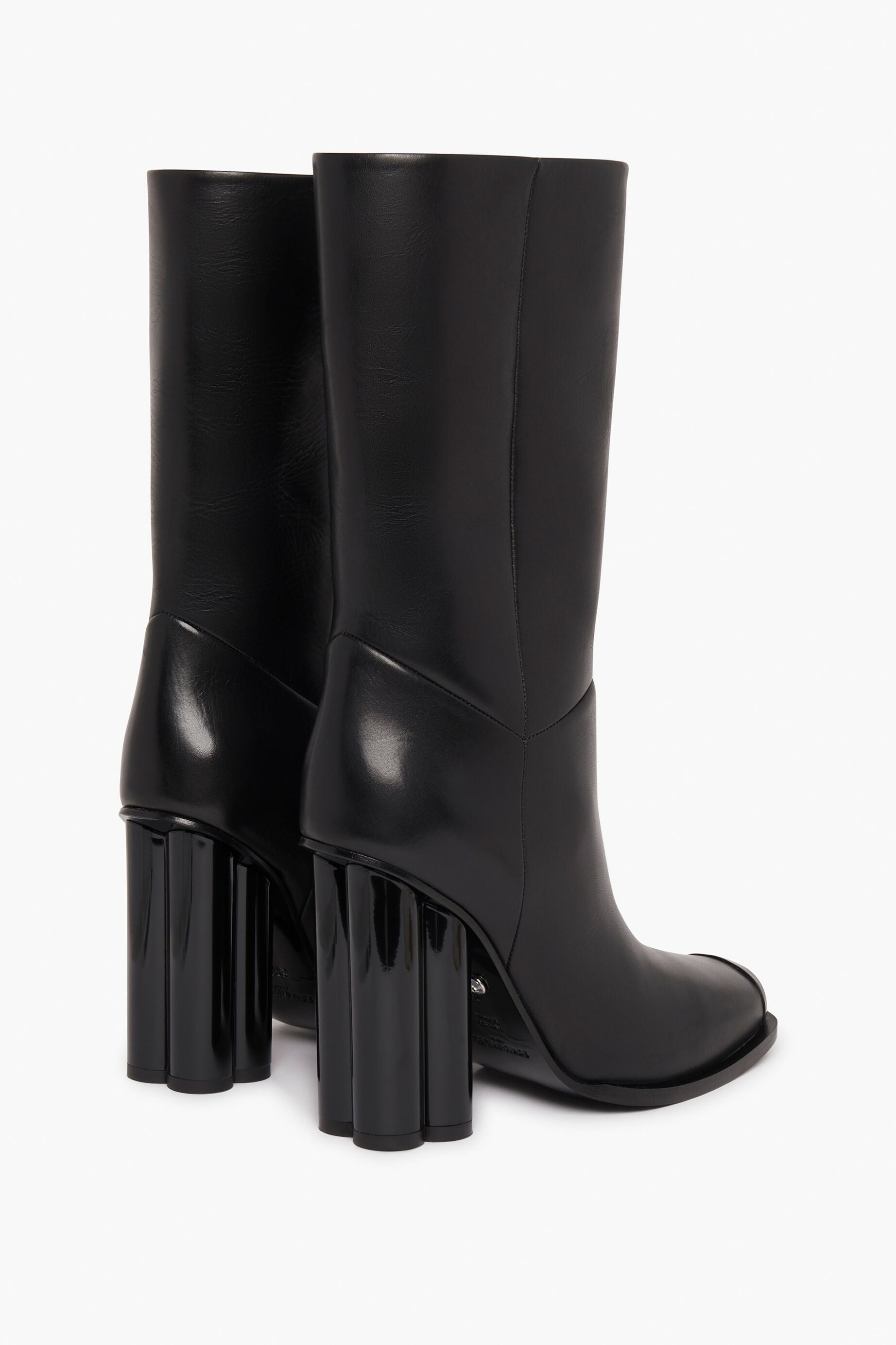 Bottines Clover midi en cuir - Noir