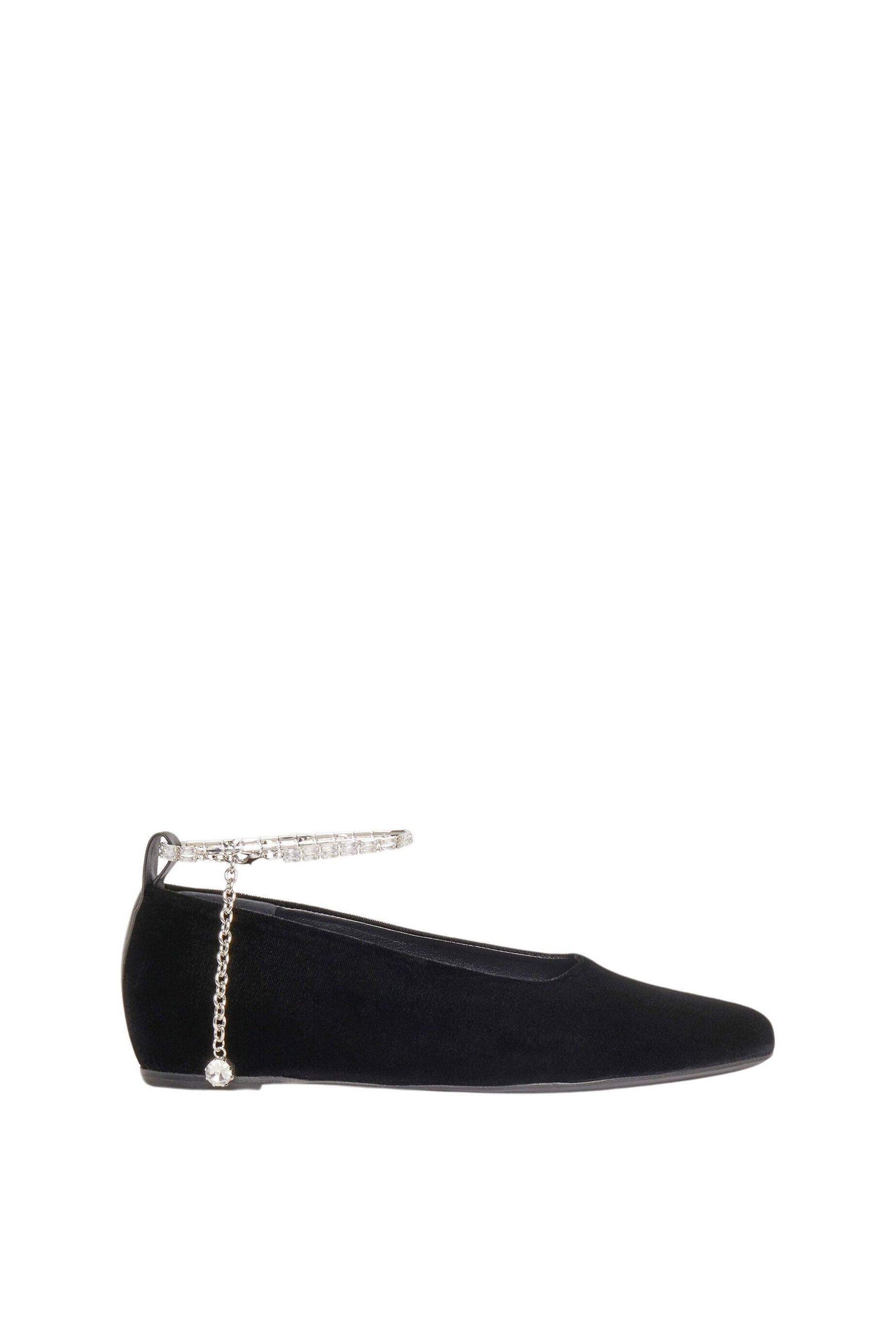 Ballerines Beaune avec bracelet de cheville - Noir