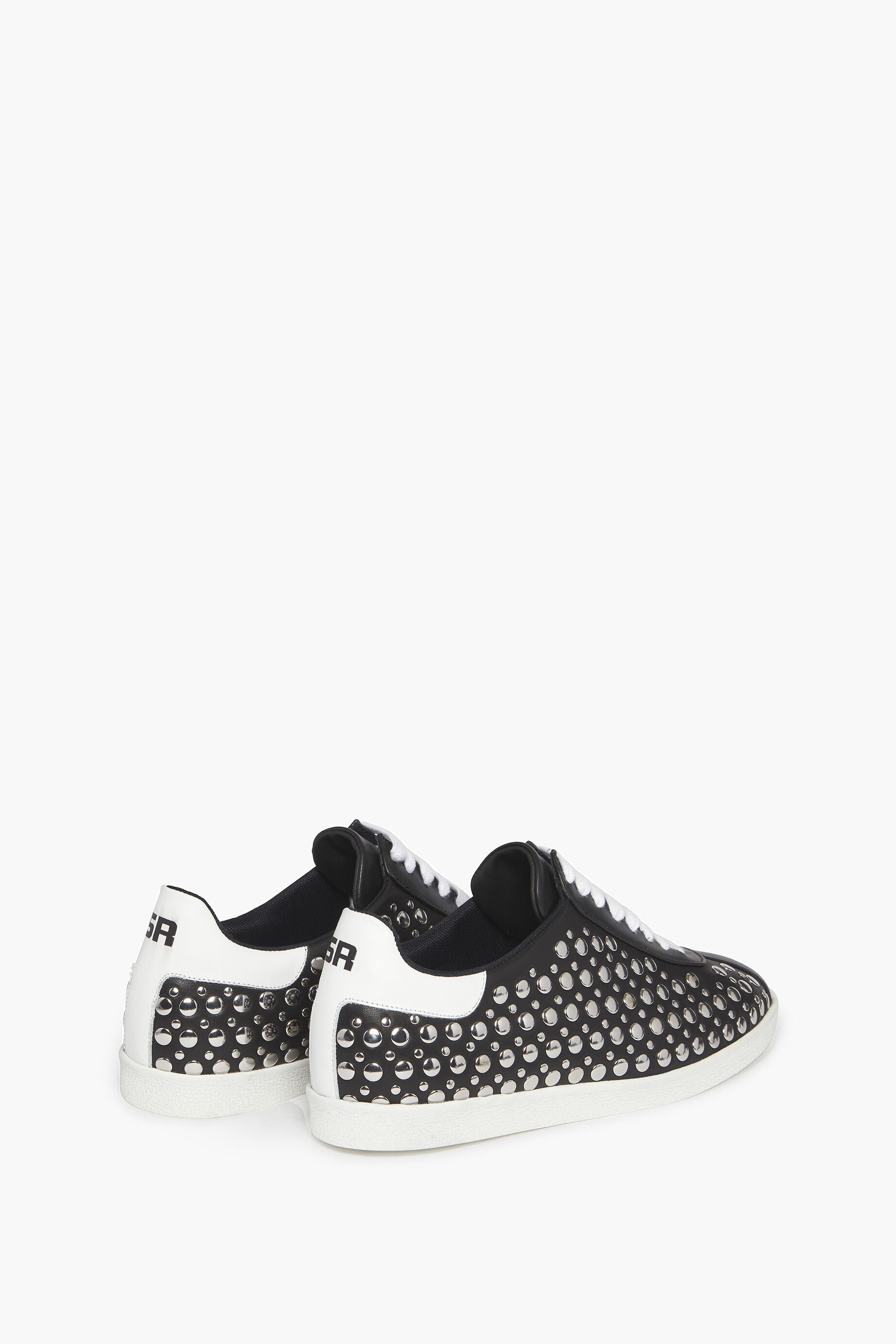 Chaussures ornées de clous en cuir - Noir