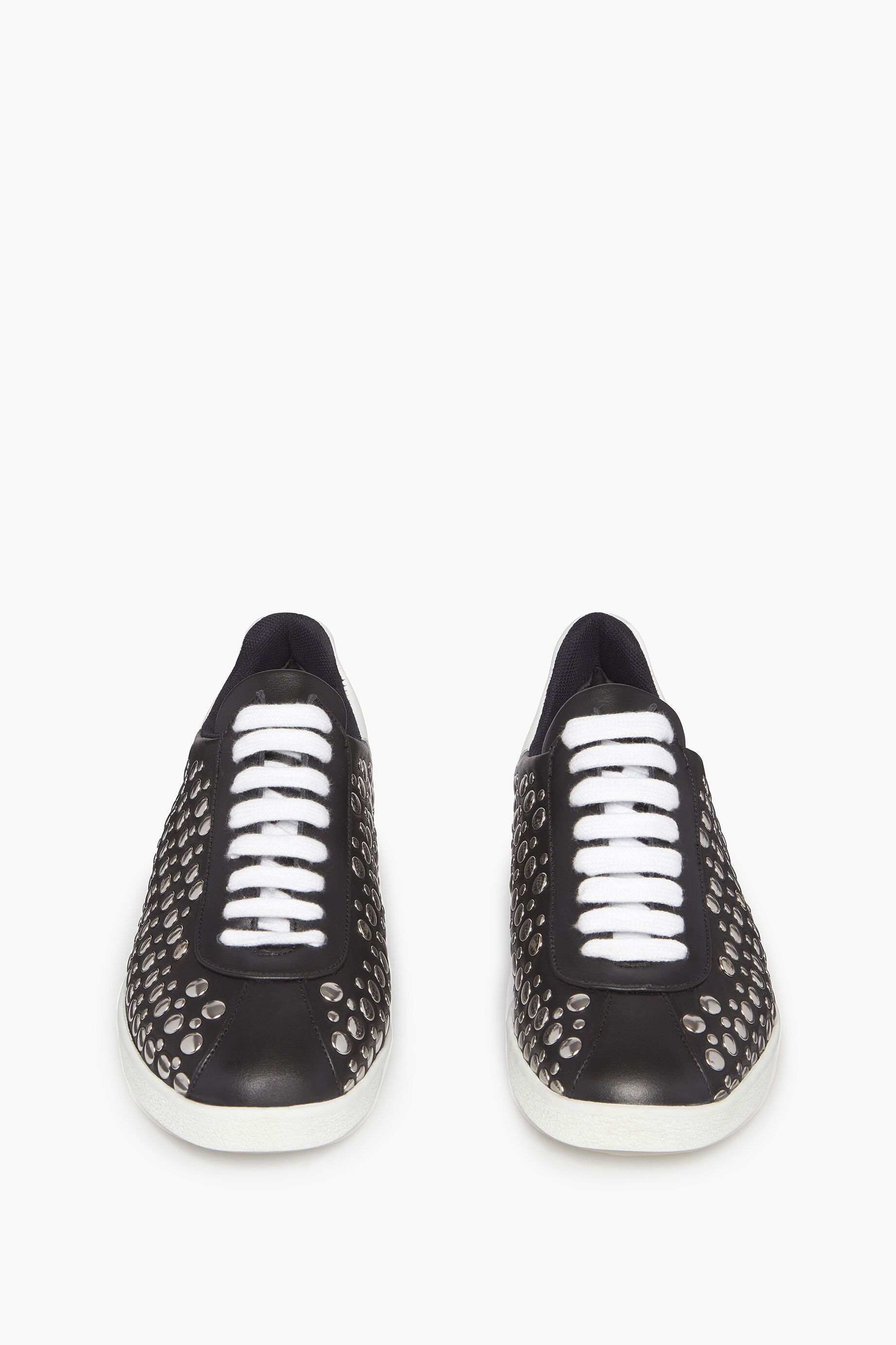 Chaussures ornées de clous en cuir - Noir