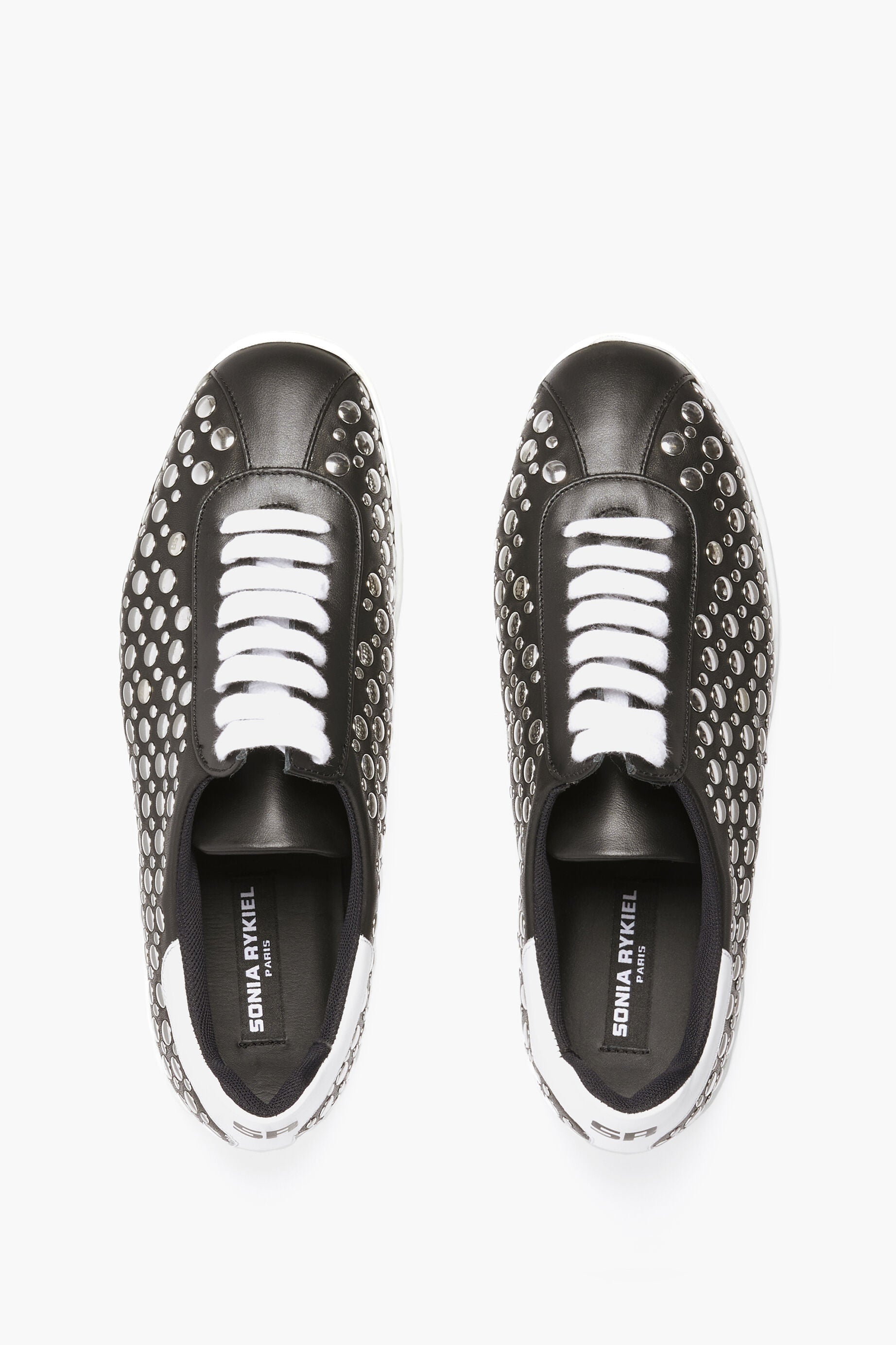Chaussures ornées de clous en cuir - Noir