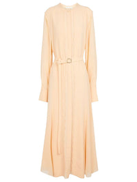 Robe à manches longues en soie - Macadamia Brown