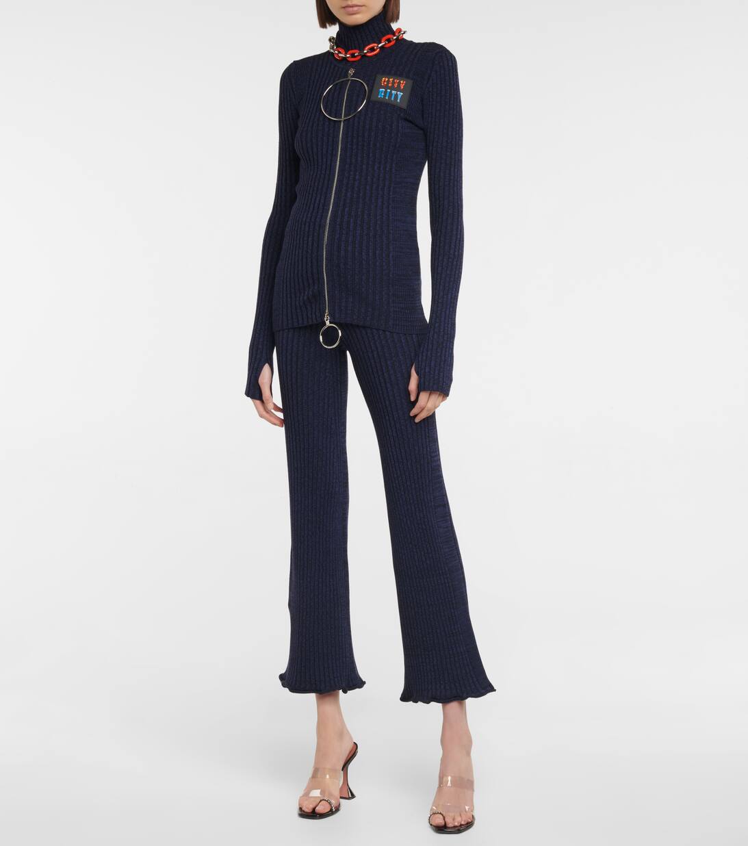 Pantalon côtelé en laine - Blue & Navy