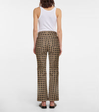 Pantalon Zoey court à jambe évasée - Monogram Camel
