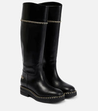Bottes tube Noua en cuir - White & Black