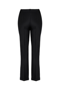 Pantalon coupe cigarette en laine - Noir