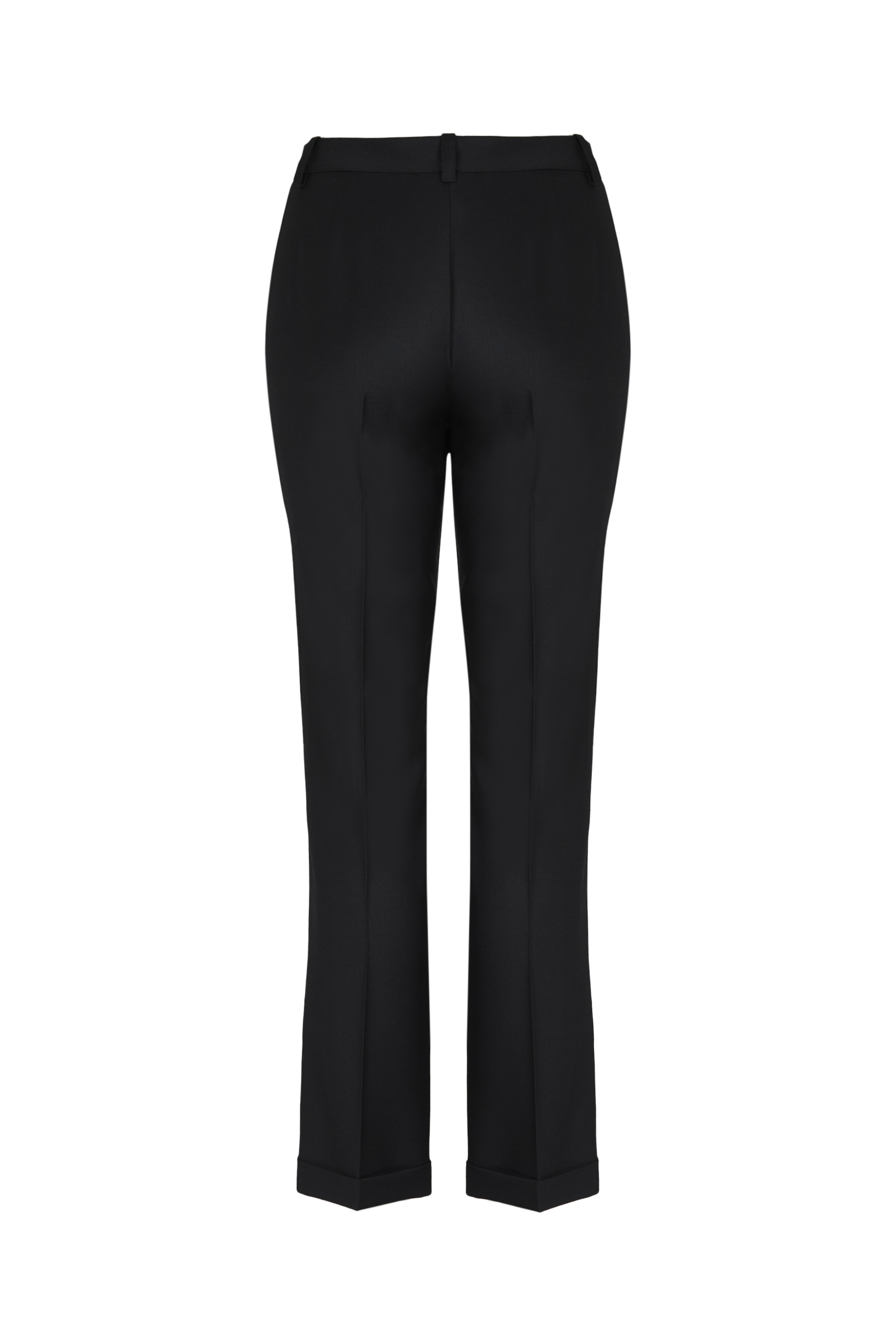 Pantalon coupe cigarette en laine - Noir