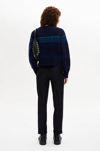 Pantalon coupe cigarette en laine - Noir