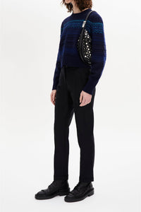 Pantalon coupe cigarette en laine - Noir