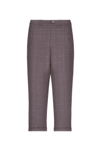 Pantalon coupe cigarette - Carreaux Navy & Brown