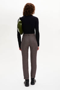 Pantalon coupe cigarette - Carreaux Navy & Brown