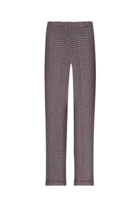 Pantalon coupe cigarette - Carreaux Navy & Brown
