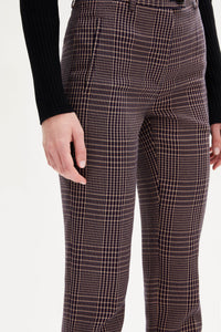 Pantalon coupe cigarette - Carreaux Navy & Brown