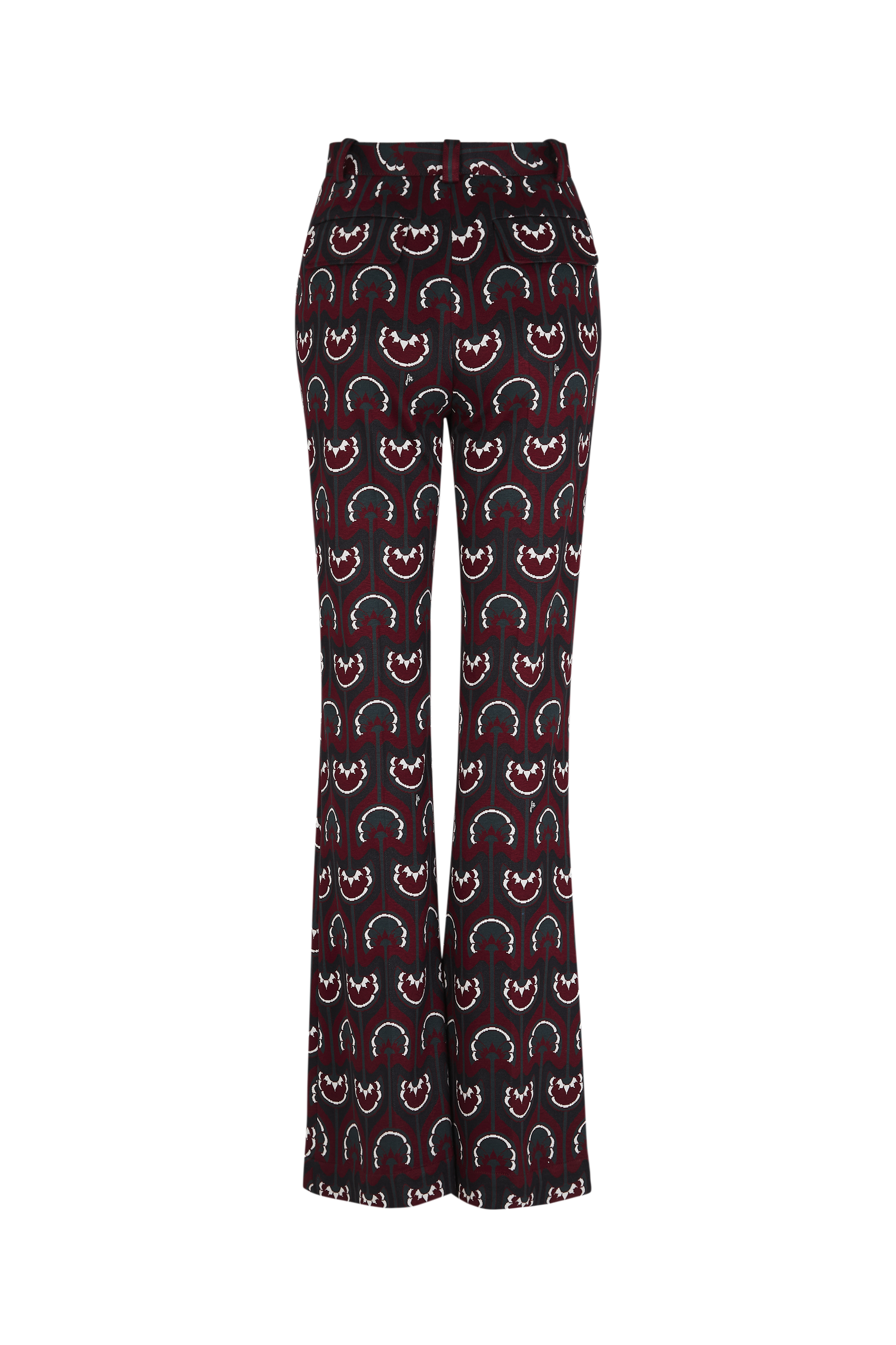 Pantalon à motifs coupe flare - Bordeaux