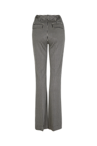 Pantalon à motifs coupe flare - Carreaux Noir & Blanc