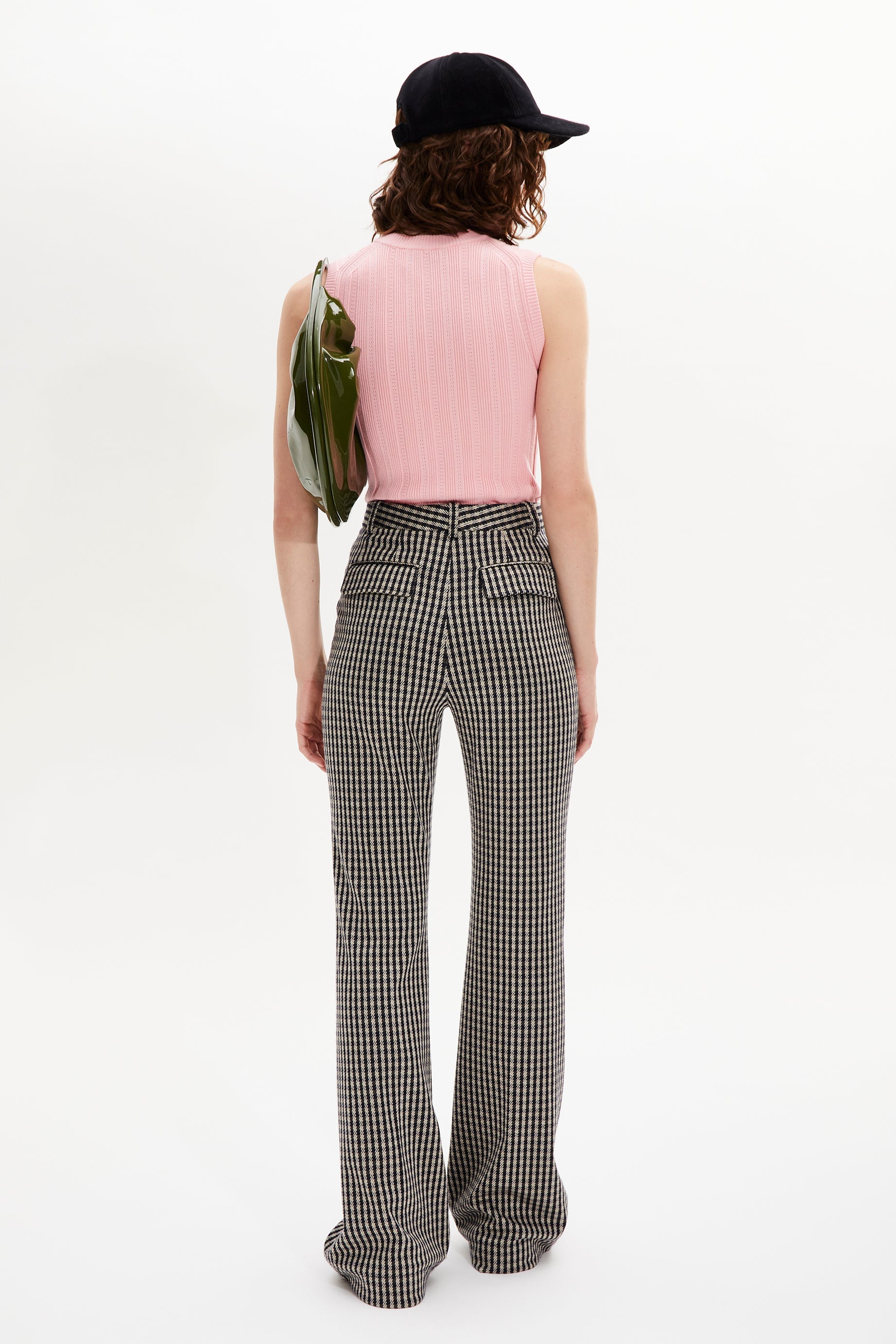 Pantalon à motifs coupe flare - Carreaux Noir & Blanc