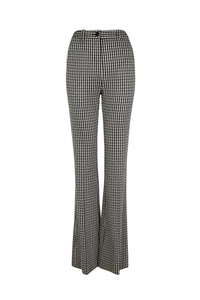 Pantalon à motifs coupe flare - Carreaux Noir & Blanc