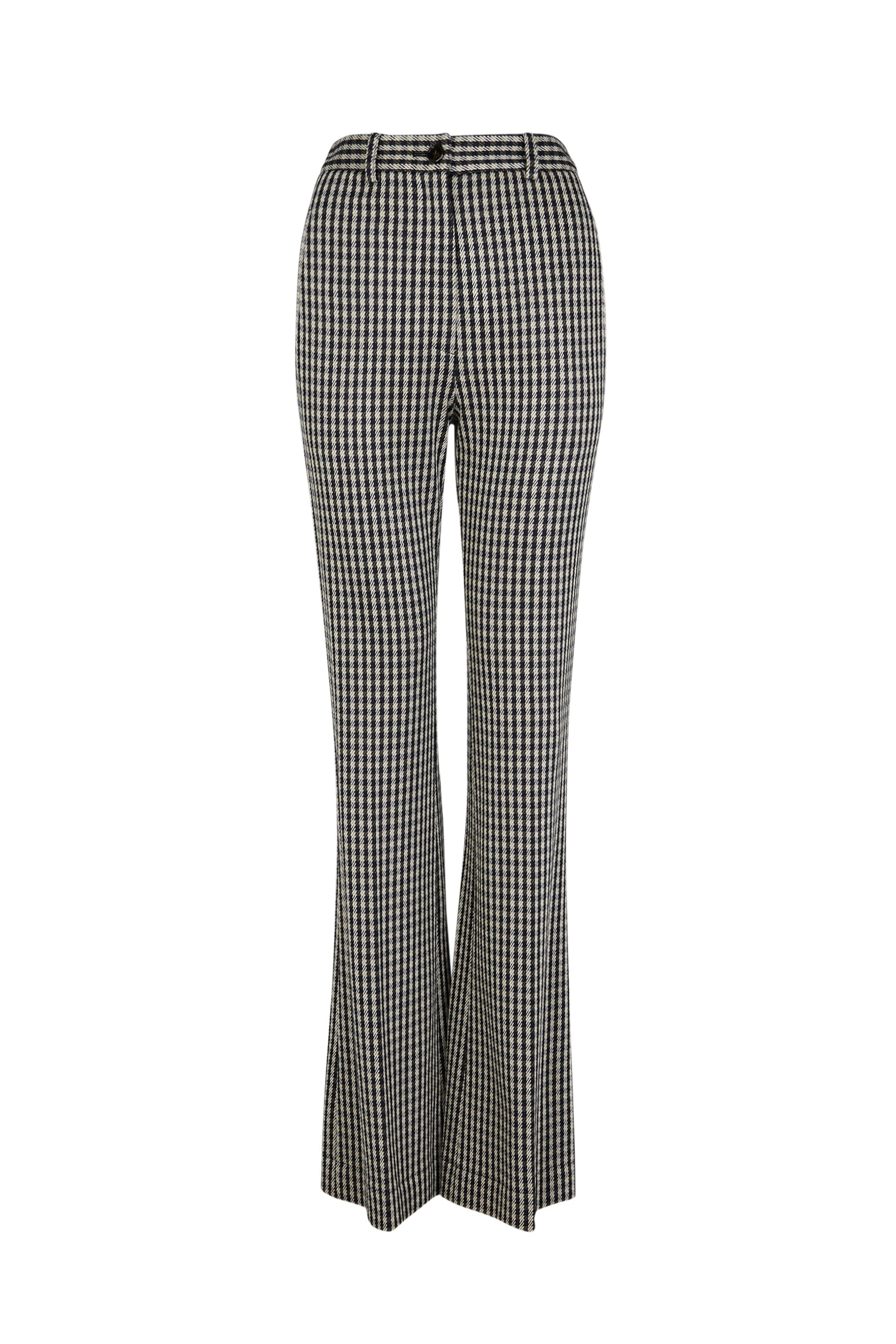 Pantalon à motifs coupe flare - Carreaux Noir & Blanc
