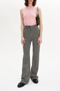 Pantalon à motifs coupe flare - Carreaux Noir & Blanc