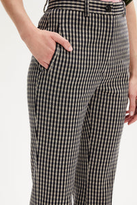Pantalon à motifs coupe flare - Carreaux Noir & Blanc