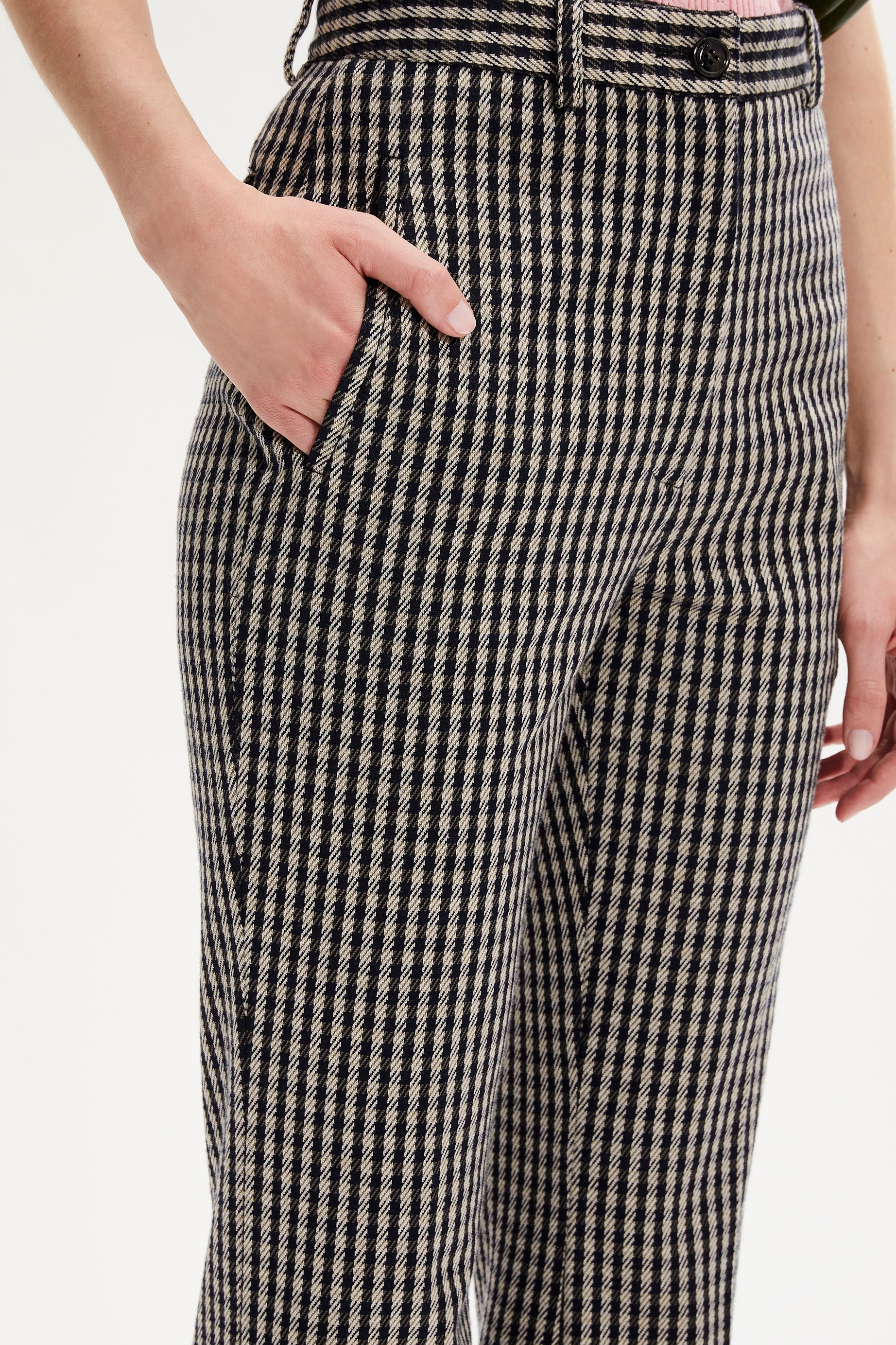 Pantalon à motifs coupe flare - Carreaux Noir & Blanc