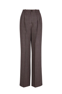 Pantalon à pinces - Carreaux Navy & Brown