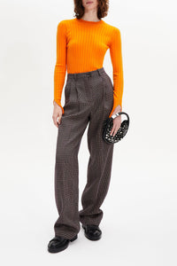 Pantalon à pinces - Carreaux Navy & Brown